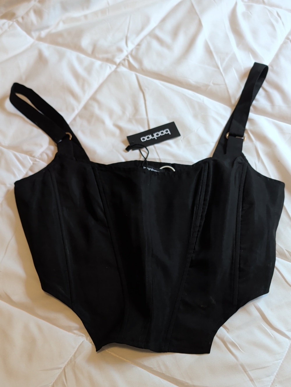 Boohoo Black Corset One-Piece